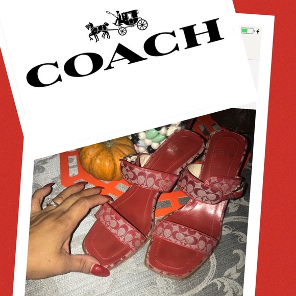 Coach Shoes - Coach red 2” heels